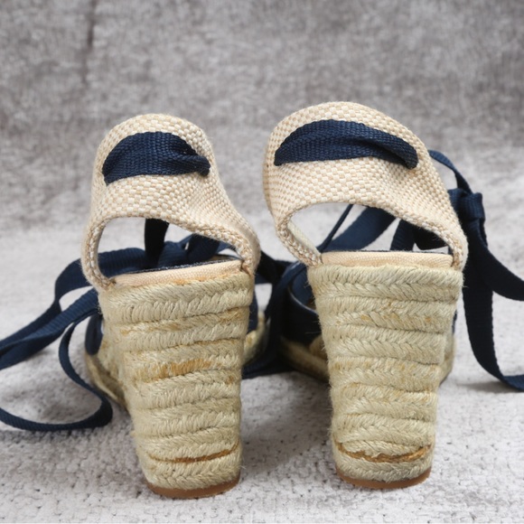 Tommy Hilfiger “Tiffany” Canvas Strappy Espradille Wedge Shoes Sz 7.5 - Picture 6 of 9